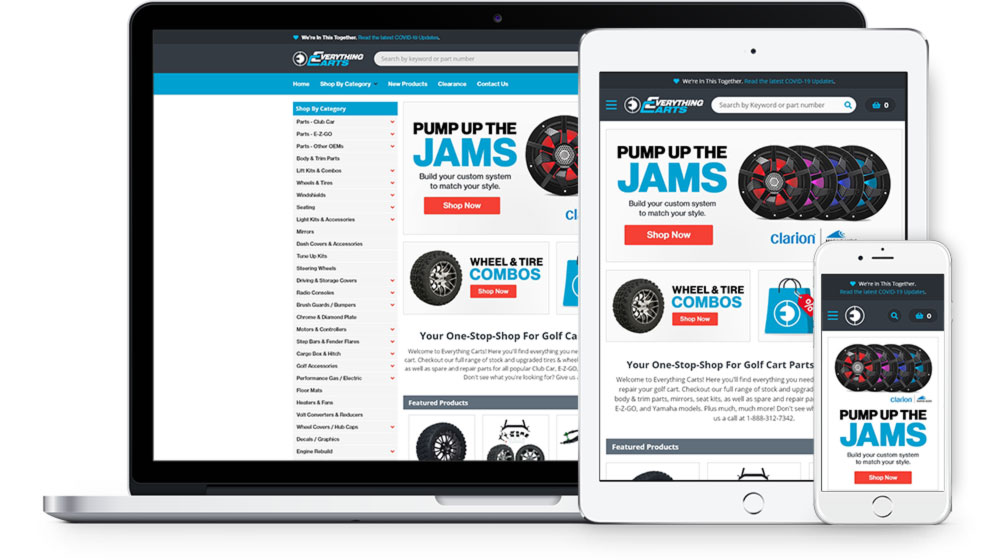 Everything Carts Responsive Redesign Preview