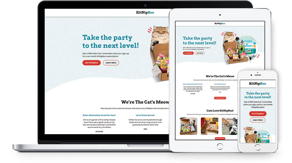 KNB single page checkout on desktop, tablet and mobile